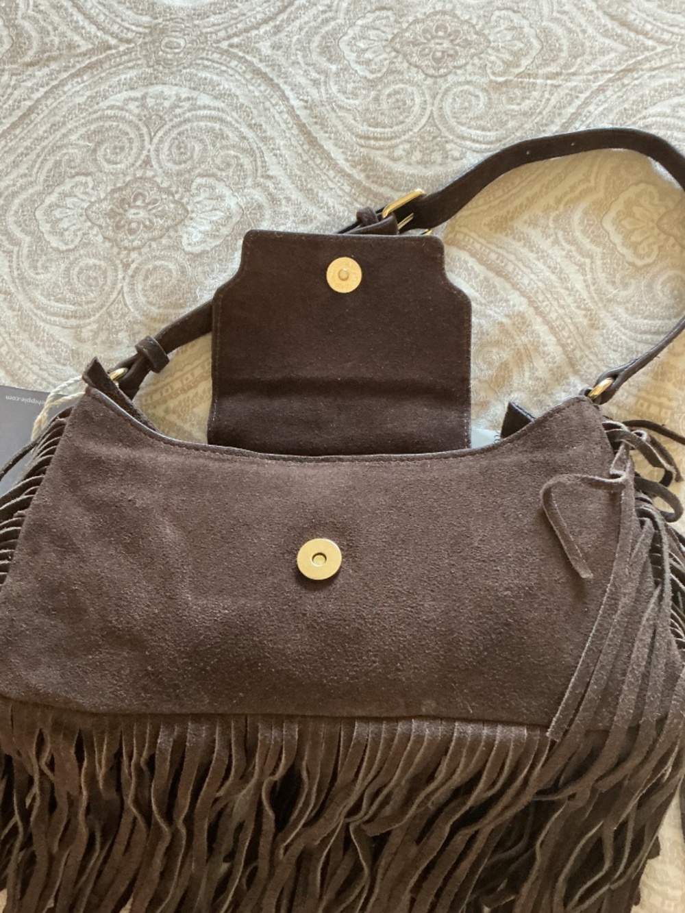 Rare Haute Hippie Suede Shoulder Bag in Dk Brown - Picture 4 of 6